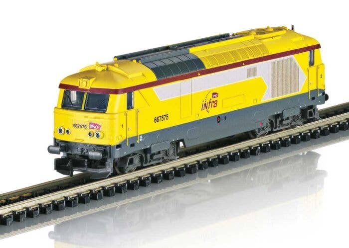 Class BB 67400 Diesel - Sound and DCC -- French State Railways SNCF (Infra, Era VI, yellow, gray, red), N, Trix 16707