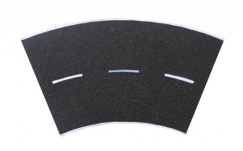 Weathered Asphalt Street 45 Degree Curve -- 11-13/16` 30 cm Radius, 14-15/16 x 14-15/16` 38 x 38c, HO, Vollmer Gmbh 48267