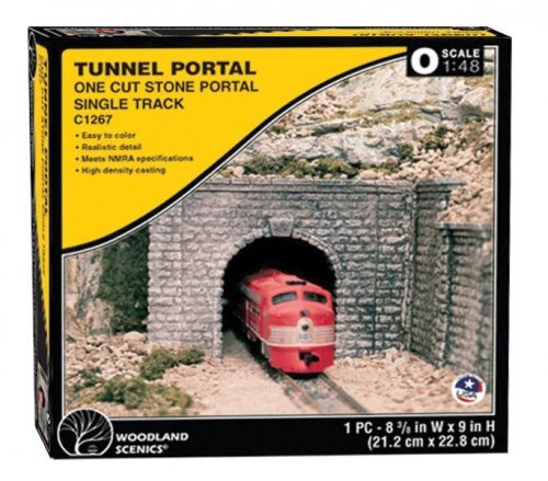 Cut-Stone Tunnel Portal -- 8-3/8 x 9′ 21.2 x 22.8cm, O, Woodland Scenics 1267