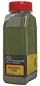 Blended Turf Shaker - 32oz 907g -- Green Blend, All Scales, Woodland Scenics 1349