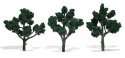 Ready-Made `Realistic Trees` - Deciduous - 4 to 5` 10.2 to 12.7cm pkg(3) -- Dark Green, All Scales, Woodland Scenics 1511