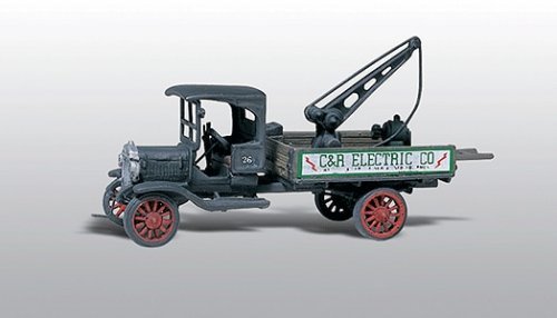 American Trucks - 1914 Diamond T (Cast Metal Kit) -- Service Truck with Winch (Dry Transfer Lette, HO, Woodland Scenics 217