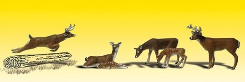 Scenic Accents(R) Animal Figures -- White-Tail Deer pkg(6), N, Woodland Scenics 2185