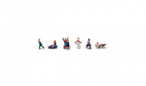Children Sledding - Scenic Accents(R) -- 5 Children, Snowman, N, Woodland Scenics 2221