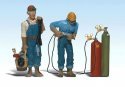 Scenic Accents(R) Figures -- Welder Brothers & Accessories pkg(2), G, Woodland Scenics 2544
