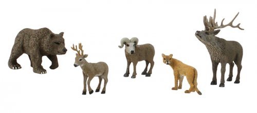 North American Wildlife Figures - Scene-A-Rama(R) -- pkg(5), All Scales, Woodland Scenics 4449