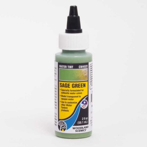 Water Tint - Water System - 2oz 59.1mL -- Sage Green, All Scales, Woodland Scenics 4522