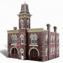 Firehouse - Built-&-Ready Landmark Structures(R) -- Assembled - 6-21/32 x 5-7/8′ 16.9 x 14.9cm, HO, Woodland Scenics 5034