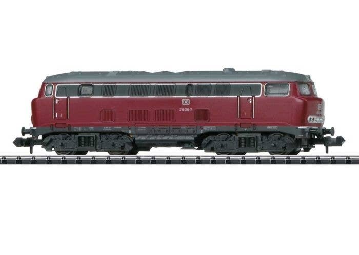 Class 216 `Lollo` Diesel - Sound and DCC-SX - Minitrix -- German Federal Railroad DB 216 006-7 (Era IV, red, gray), N, Trix 1616