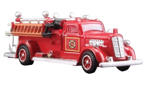 AutoScenes(R) - Assembled -- 1950s Fire Truck (red), HO, Woodland Scenics 5567