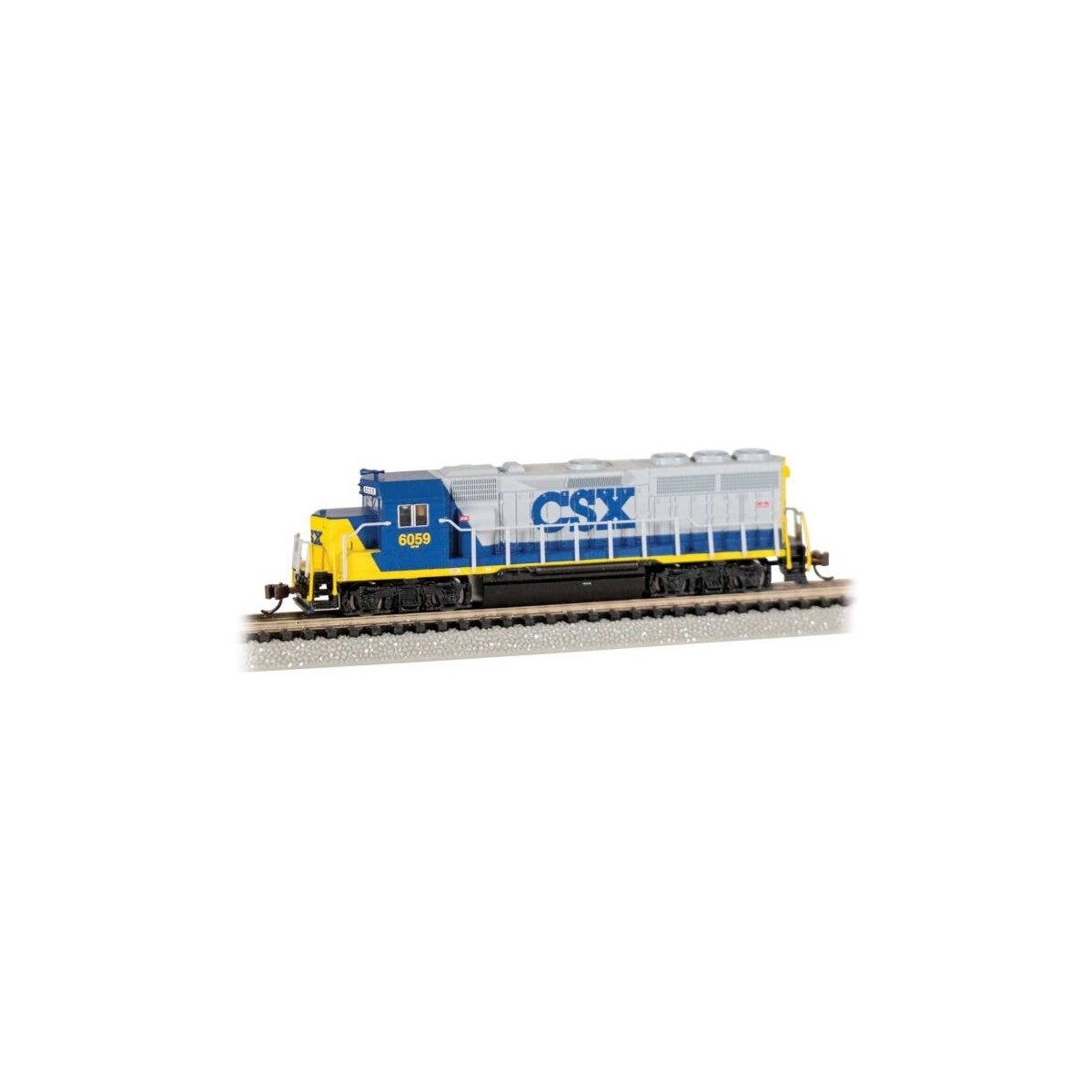 EMD GP40 - Sound and DCC - Sound Value -- CSX 6059 (YN1, gray, blue, yellow), N, Bachmann Industries 66361