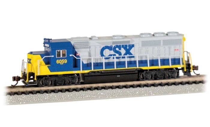 EMD GP40 - Sound and DCC - Sound Value -- CSX 6059 (YN1, gray, blue, yellow), N, Bachmann Industries 66361