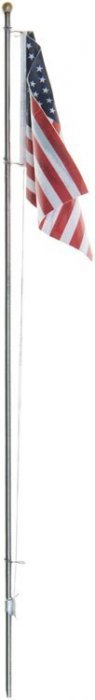 Flag Pole with U.S. Flag - Just Plug(TM) -- Large - 7-1/2′ 19cm Tall, All Scales, Woodland Scenics 5952