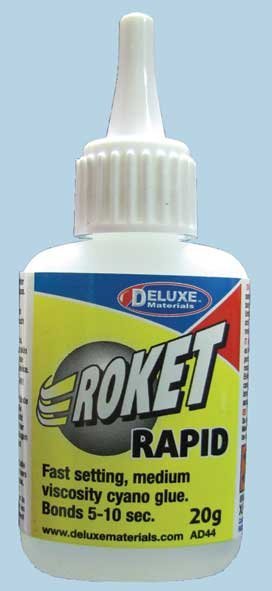 Roket Rapid CA -- Medium Viscosity - .7oz 20g, All Scales, Deluxe Materials Ltd AD44
