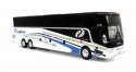VanHool TX-45 Motorcoach Bus - Assembled -- Venture Tours (black, white, blue), HO, Iconic Replicas 870463