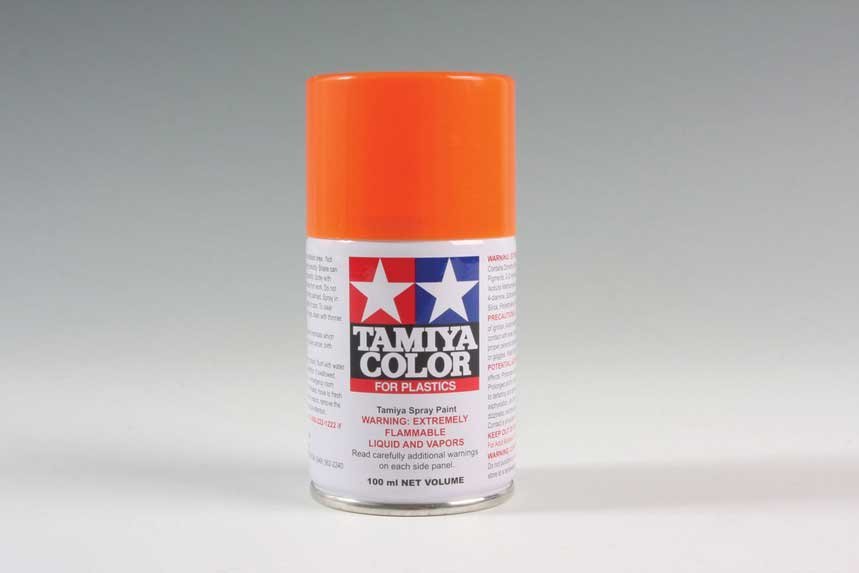 Spray Lacquer for Plastics 3.4oz 100ml Can -- TS-98 Pure Orange, All Scales, Tamiya Paints 85098