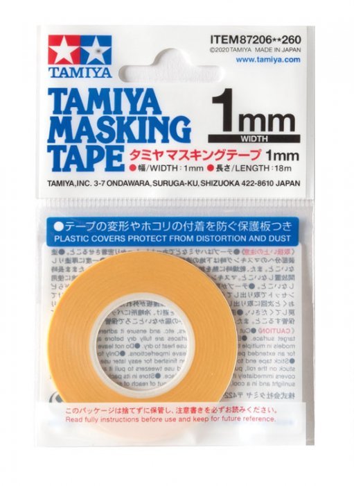Masking Tape -- 1/32` x 59` 1mm x 18m, All Scales, Tamiya Paints 87206