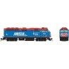 EMD F40PHM-2 - ESU LokSound V5 Sound and DCC -- Metra 214 (blue, red, black, white, Operation Lifesaver Logo), N, Rapido Trains 