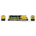 Santa Fe CF7 w/Round Cab - Standard DC -- Santa Fe 2496 (Warbonnet, blue, yellow), HO, Rapido Trains Inc 70119