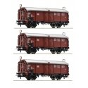 Sliding roof wagons -- Schiebedachwagen -- 3-piece set - HO - Roco Fleischmann 77050