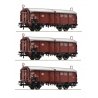 Sliding roof wagons -- Schiebedachwagen -- 3-piece set - HO - Roco Fleischmann 77050