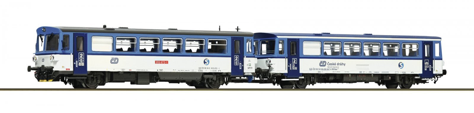 Diesel railcar 810 472-1 with sidecar, CD, TT, Roco 7780004