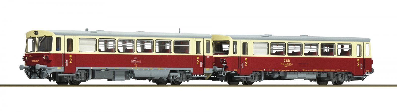 Diesel railcar M 152 0059 with trailer, CSD, TT, Roco 7780001