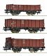 3 piece set: Open goods wagons, DB, HO, Roco 6600303