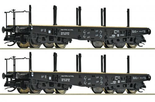 2 piece set: Heavy-duty flat wagons, DRG, TT, Roco 6680034