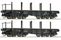 2 piece set: Heavy-duty flat wagons, DRG, TT, Roco 6680034