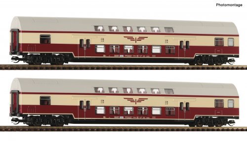 2 piece set (2): Double-deck coaches, DR, TT, Roco 6280046
