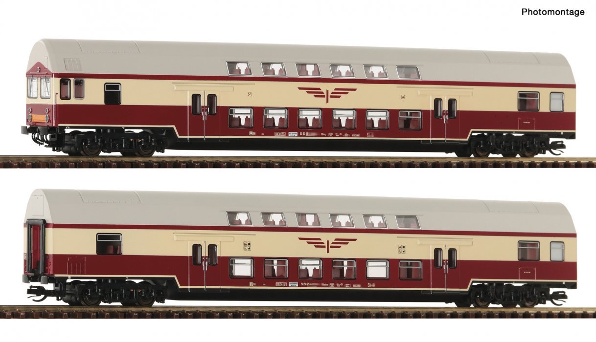 2 piece set (1): Double-deck coaches "Sputnik", DR, TT, Roco 6280045