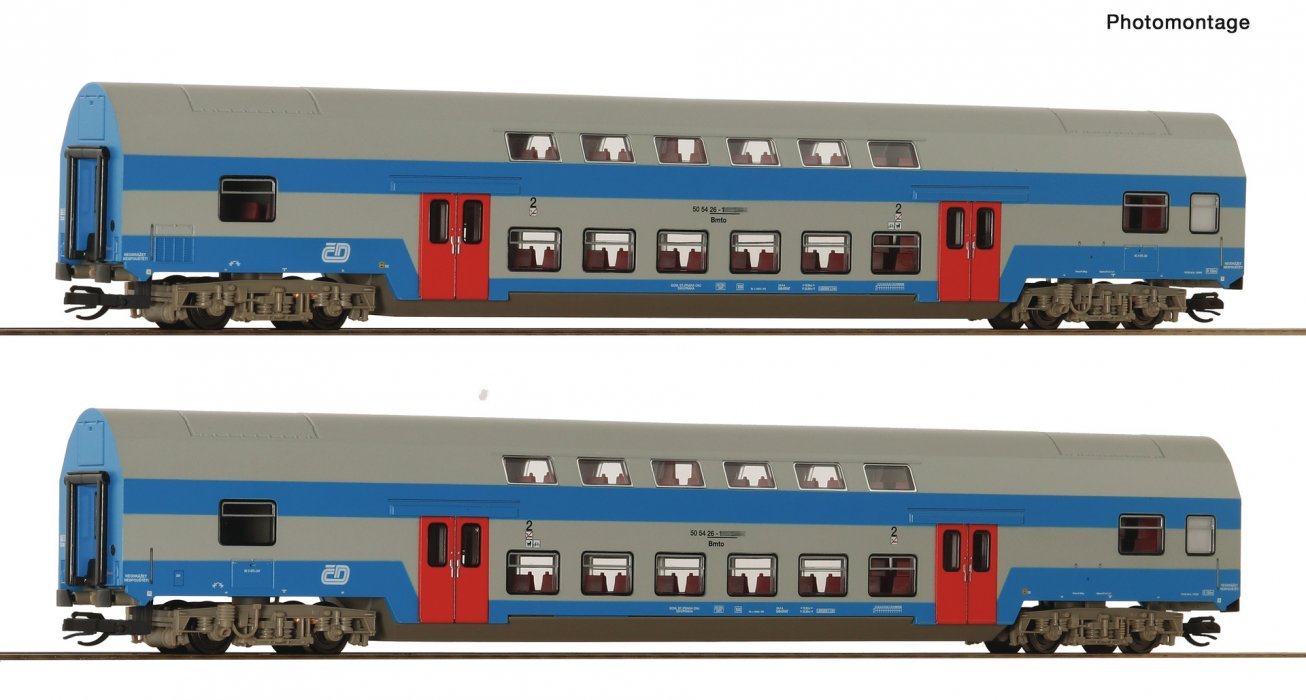 2 piece set: Double-deck coaches, CD, TT, Roco 6280044