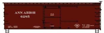 36′ Double-Sheathed Wood Boxcar w/Steel Roof, Wood Ends, Fishbelly - Kit -- Ann Arbor 6285 (Boxcar R, HO, Accurail Inc 1710