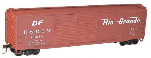 50′ Steel Double-Door Boxcar w/High Ladders & Roofwalk - Kit -- Denver & Rio Grande Western 63684 (, HO, Accurail Inc 52051