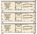 36′ Double-Sheathed Wood Boxcar, Steel Roof, Wood Ends 3-Pack - Kit -- New York Central & Hudson Riv, HO, Accurail Inc 8153