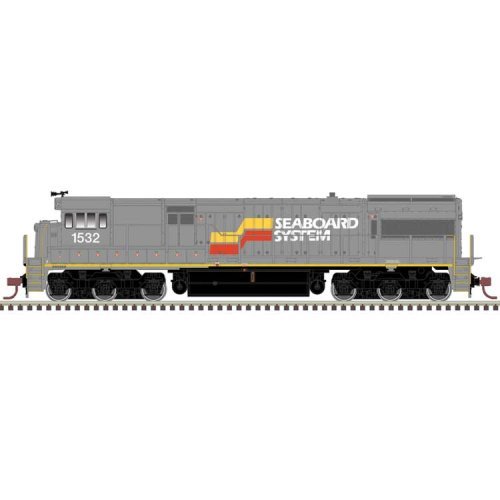 GE U28C - LokSound and DCC - Master(R) Gold -- Seaboard System 1532 (gray, red, yell, HO, Atlas Model Railroad Co. 10004614