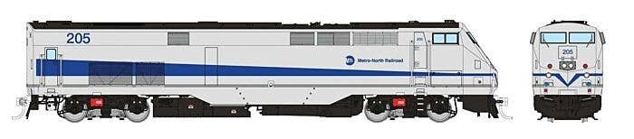 GE P32AC-DM - Standard DC -- Metro-North 205 (silver, blue), HO, Rapido Trains Inc 85010