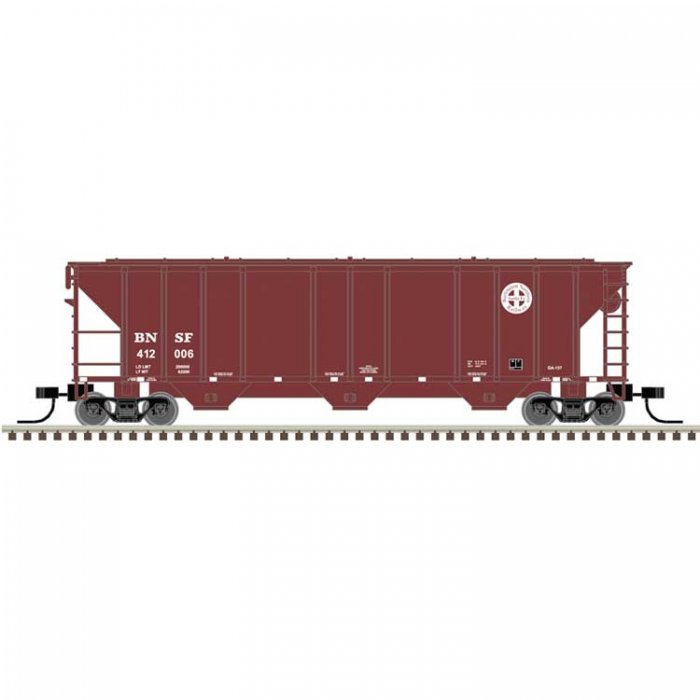 PS-2 4427 3-Bay Covered Hopper - Ready to Run - Master(R) -- BNSF Railway 412264 (Box, N, Atlas Model Railroad Co. 50006786