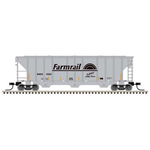 PS-2 4427 3-Bay Covered Hopper - Ready to Run - Master(R) -- Farmrail GNBC 1005 (gray, N, Atlas Model Railroad Co. 50006793