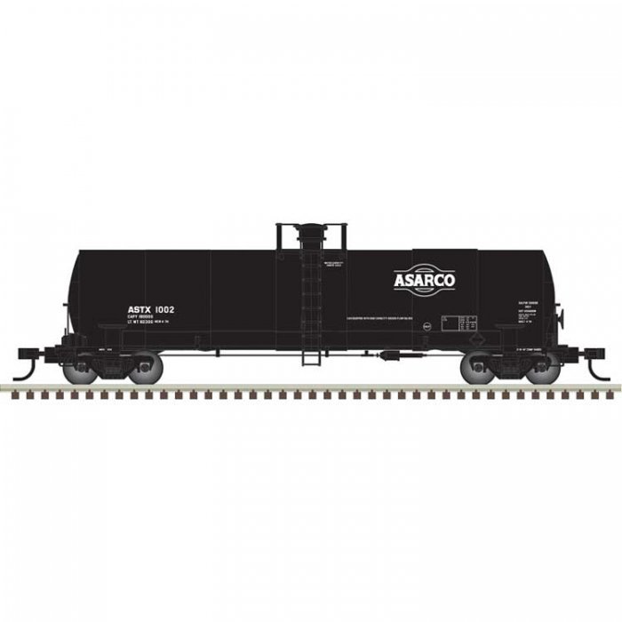 ACF 17,360-Gallon Tank Car - Ready to Run - Master(R) -- ASARCO ASTX 1012 (black, whi, N, Atlas Model Railroad Co. 50006900