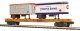 Flatcar with 2 20′ Trailers - 3-Rail - Ready to Run - Premier -- James E. Strates Shows 16 (orange flat, O, Atlas O 3002597