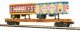 Flatcar with 2 20′ Trailers - 3-Rail - Ready to Run - Premier -- James E. Strates Shows 26 (orange flat, O, Atlas O 3002598