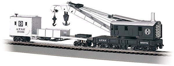 250-Ton Crane Derrick with Boom Tender - Silver Series(R) -- Atchison, Topeka & Santa Fe (bl, HO, Bachmann Industries 16102
