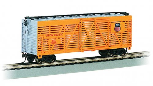 40′ Stock Car - Ready to Run - Silver Series(R) -- Union Pacific 47754 (Armour Yellow, silve, HO, Bachmann Industries 18519