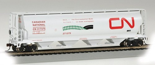 Canadian Cylindrical 4-Bay Grain Hopper - Ready to Run - Silver Series(R) -- Canadian Nation, HO, Bachmann Industries 19132