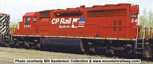 GMD SD40 - Standard DC - Executive Line -- Canadian Pacific 5404 (ex-QNSL, red, Dual Flag Logo), HO, Bowser Manufacturing Co. 24