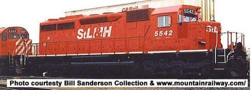 GMD SD40 - Standard DC - Executive Line -- St. Lawrence & Hudson StL&H 5524 (red, white, Large StL&H), HO, Bowser Manufacturing 