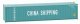 40′ Corrugated Container - Assembled -- China Shipping (green, white), HO, Faller Gmbh 182101