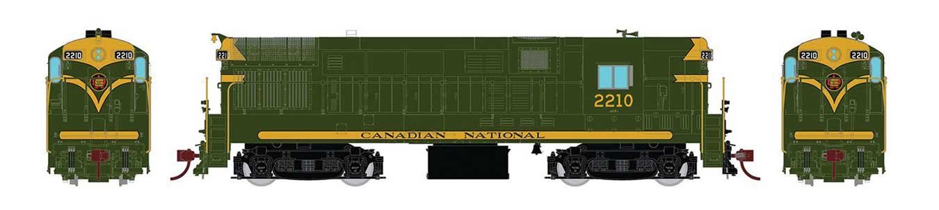FM H16-44 Phase III - Sound and DCC -- Canadian National 2213 (green, gold), HO, Rapido Trains Inc 44528